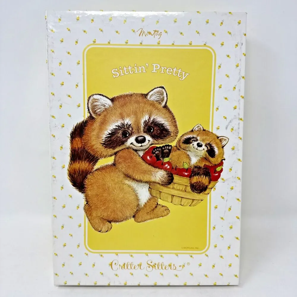 Montag Sittin Pretty Critter Sitters Stationery Raccoons Partial Box VTG 80s Lot